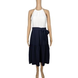 DKNY Halter Sleeveless Tie Waist Tiered Dress 2